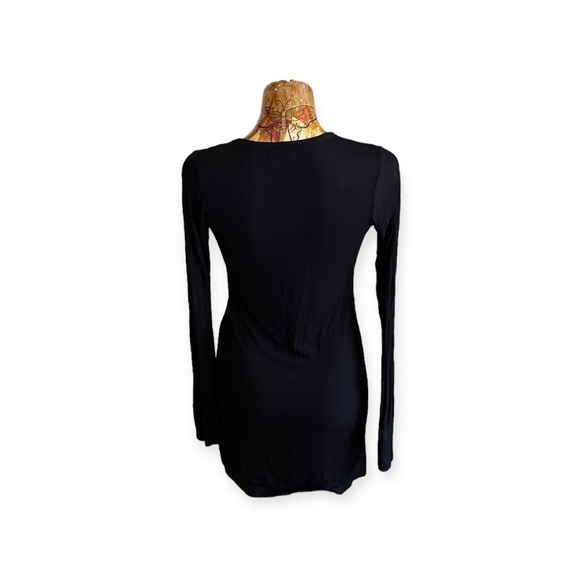 Michael Lauren dress long sleeve black keyhole front mini - Picture 4 of 8
